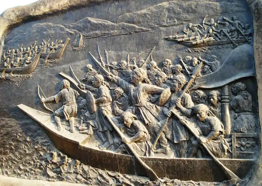 An sculpture on the Battle of Saraighat