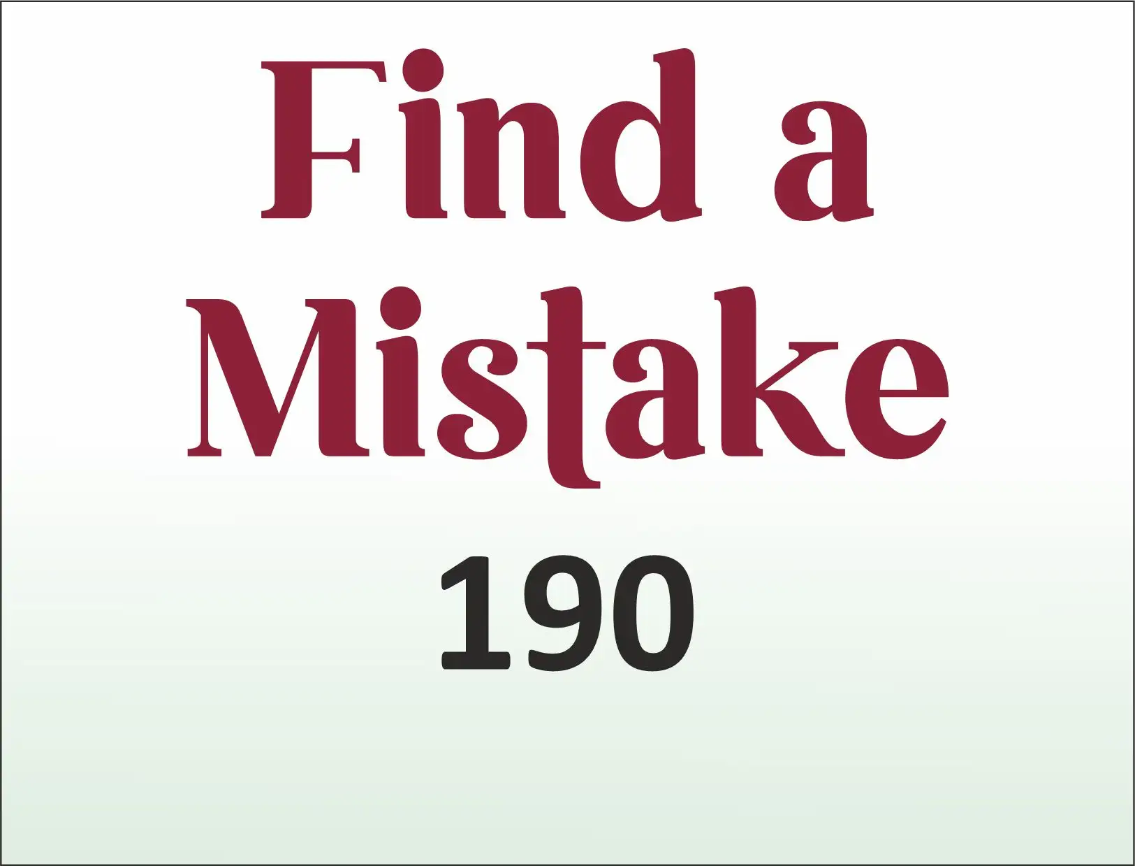 You are currently viewing FIND THE MISTAKE